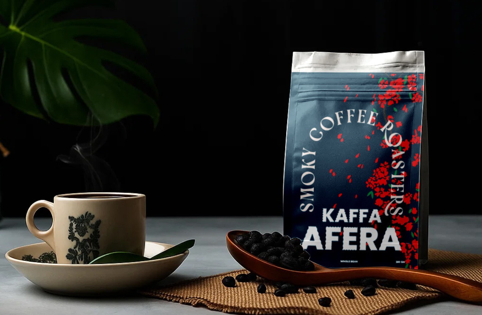 Single-origin Ethiopian Kaffa Afera coffee profile featuring milk chocolate, stone fruit, and nutty undertones