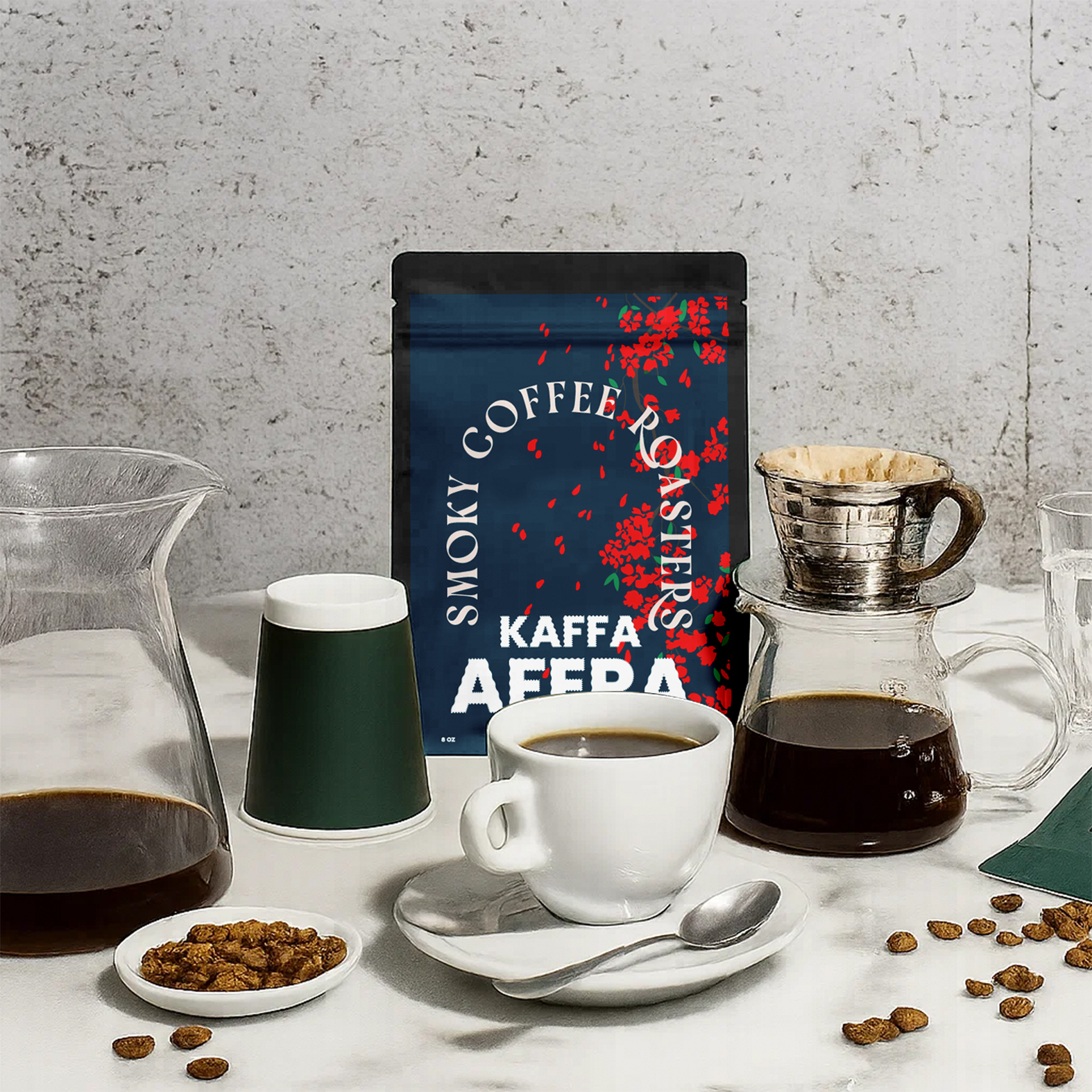 Kaffa Afera light roast coffee beans from Ethiopia with floral and citrus tasting notes, available in Bangladesh from Smoky Coffee Roasters.